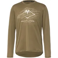 Asics Fujitrail Logo Langarm-t-shirt - Pepper / Feather Grey