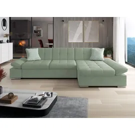 Mirjan24 Eckcouch 2-Sitzer Uttario Velvet L-Form Grün