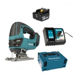 Makita DJV140RF1J 1x BL1430B + DC18RC im MAKPAC Hinweis: 14,4V, Akku-Pendelhubstichsäge