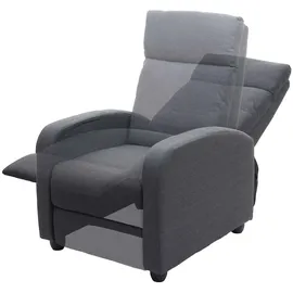 Mendler Fernsehsessel HWC-F76, Relaxsessel Sessel Liegesessel, Liegefunktion verstellbar Stoff/Textil ~ hellgrau