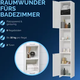 CASARIA Deuba Badezimmerschrank 185x30x30cm Weiß