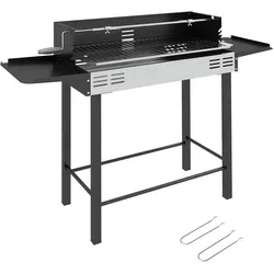 Outsunny Holzkohlegrill Metall, Edelstahl