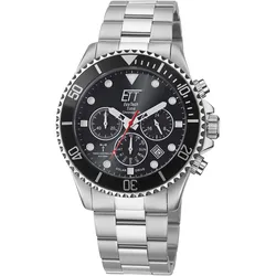 ETT Eco Tech Time EGS-11607-25M Funk-Solar Herren-Chronograph Watersports Schwarz