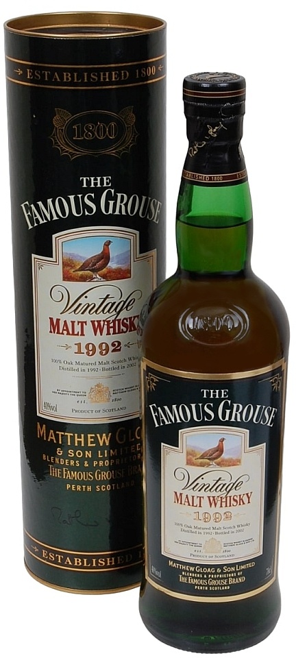 The Famous Grouse Vintage Malt Whisky 1992 - Matthew Gloag & Son Limited – 40% 0...