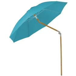 SVITA Sonnenschirm Bambus 2m Neigbar Gartenschirm Balkonschirm Hellblau
