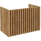 Lomadox Waschbeckenschrank DESIO-107 80 cm breit, 2 Schubladen, Eiche, 80/56/45 cm braun