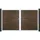 GROJA Doppeltor 300 x 180 cm Walnuss/Aluminium
