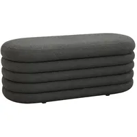 Svita Blossom XL Hocker mit Stauraum Sitzhocker Ottomane Boucle-Bezug Dunkelgrau
