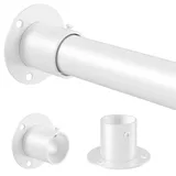 Venwemong kleiderstange wandmontage garderobenstange spannstange für Bohrlochmontage in Schrank & Lagerraum, Weiß, 25mm