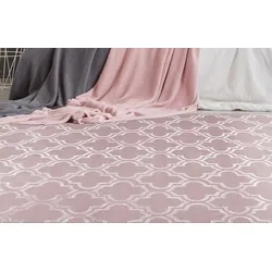 Teppich MY HOME "Triana" Gr. 4, rosa, B:160cm H:7mm L:230cm, Kunstfaser, Teppiche, 3D-Design, geometrisches & modernes Design, Kurzflor, kuschelig