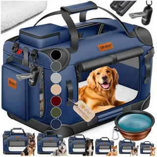 Lovpet LOVPET® Hundebox Hundetransportbox faltbar Inkl.Hundenapf Transporttasche Hundetasche Transportbox für Haustiere, Hunde und Katzen Haustiertransportbox