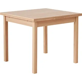 Hammel Furniture Esstisch HAMMEL FURNITURE "Basic Dinex, schnell innenliegende Einlegeplatten ausziehbar", braun (weißpigmentiert eiche), B:90cm H:76cm T:90cm, Tischplatte: Eiche weiß pigmentiertes Furnier und matt lackiert, Gestell: Massivholz, Tische, Furnier /