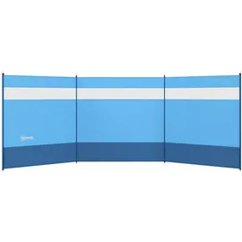 Outsunny Windschutz Polyester Stahl Blau 440L x 140H cm
