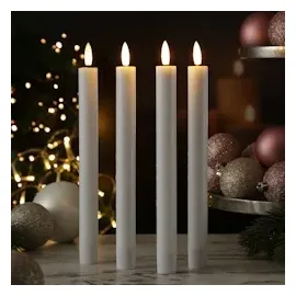 MARELIDA LED Stabkerzen LISA Tafelkerzen Dinnerkerzen wiederaufladbar weiß