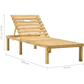 vidaXL Gartenliege Sonnenliege 71 x 30 x 26 cm Grau