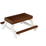 dehner lieblinge Picknicktisch, braun/weiß, ca. B46/H22/T40 cm, Braun, Weiß