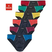LE JOGGER Slip LE JOGGER, Herren, Gr. 5 (M), blau (navy, grau), Jersey, Obermaterial: 100% Baumwolle, unifarben, körpernah, Unterhosen, mit kontrastfarbenen Highlights