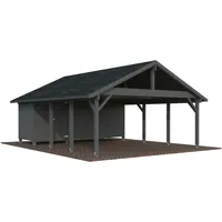Palmako Carport Robert 40,6 m2 - dunkelgrau lackiert