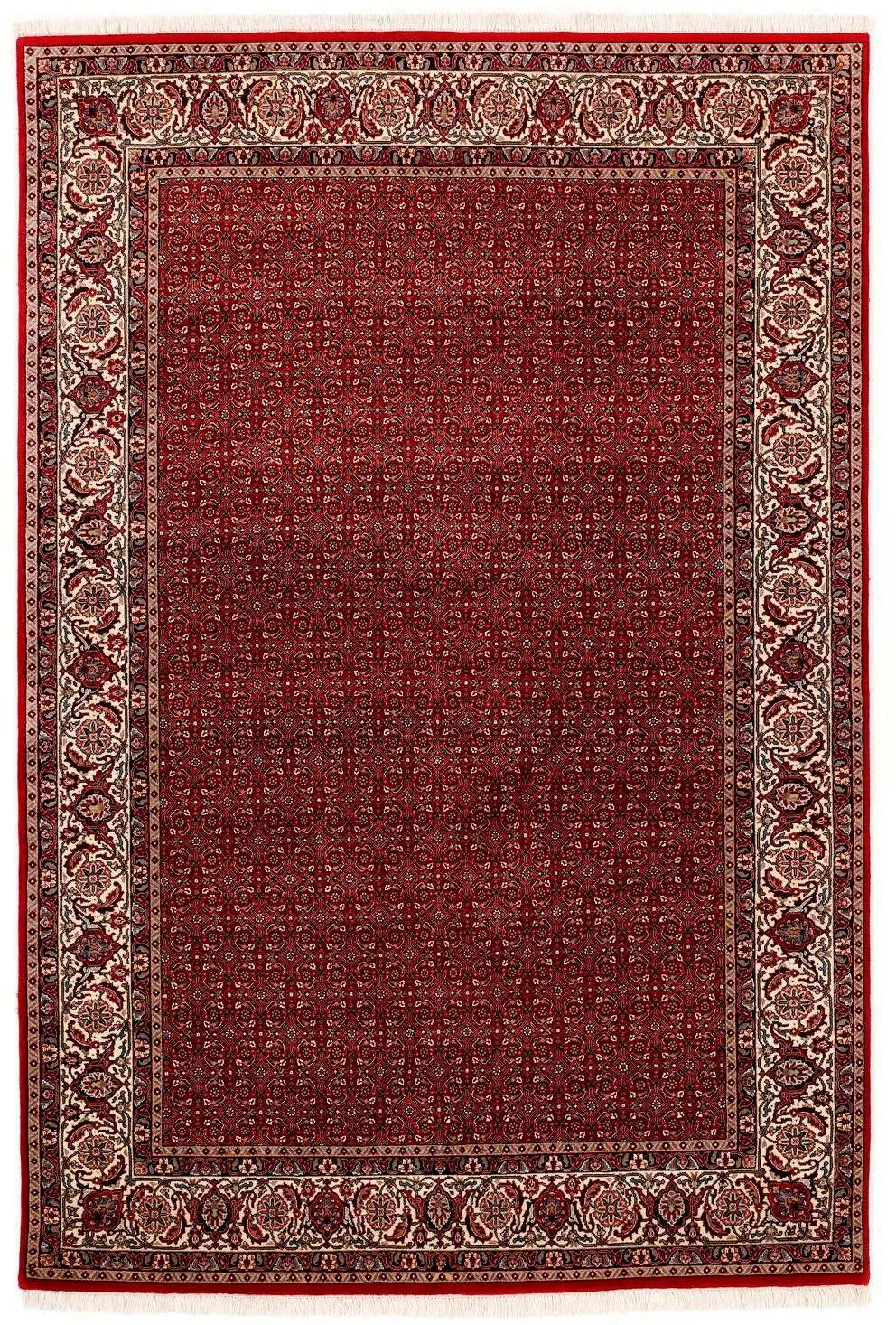 OCI DIE TEPPICHMARKE Orientteppich »Sultan Herati«, rechteckig, 15 mm Höhe, hochwertig handgeknüpft, mit Fransen, Wohnzimmer OCI Die Teppichmarke rot/creme B: 200 cm   1 St.