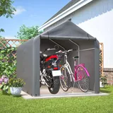 Fahrradgarage wetterfest, 160x220x165 cm Geräteschuppen Gerätezelt, Fahrradgarage für 2-4 Fahrräder, Fahrradschuppen mit UV-Schutz, Zeltgarage Winterfest für Terrasse Motorrad Garage Gartenhaus