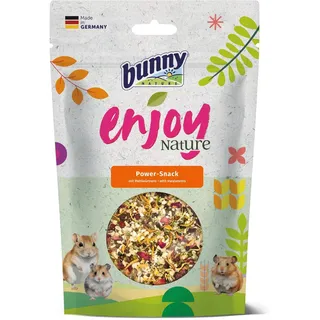 Bunny EnjoyNature Power Snack | 140 g | Ergänzungsfuttermittel für Hamster, Zwerghamster, Farbmäuse, Rennmäuse & Ratten | Eiweißreiche Saatenmischung | Schmackhafte Mehlwürmer