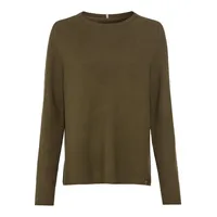 CAMEL ACTIVE Rundhalspullover aus Feinstrick in dark khaki |