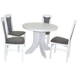 HOFMANN LIVING AND MORE Essgruppe »5tlg. Tischgruppe«, (Spar-Set, 5 tlg 5tlg. Tischgruppe), weiß + schwarz, + weiß, , 85380911-0 B/H/T: 45 cm x 95 cm x 48 cm,
