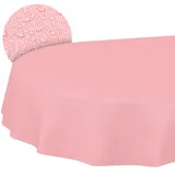 ANRO Tischdecke abwaschbar Oval 200 x 140 cm Pink