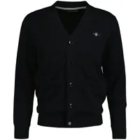GANT Klassische V-Neck Strickjacke - Schwarz M