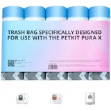 Petkit Katzentoilettenbeutel mit Zugbändern, Beutel für Katzentoilette für Pura MAX und Pura X,kratzfest für Haustier Katze Hunde Hundekot Katzenstreu 5 Rollen20 (100 Stück)