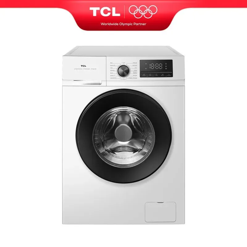 TCL Waschmaschine, 8 kg, Energieeffizienzklasse A-10%, mit BLDC-Motor, Dampfwäsche, Schnellwäsche 15 Min., Kindersicherung [Energieeffizienzklasse A] FF2408WA2