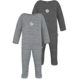 Normani Outdoor Sports 2er Pack MERINO Baby Merino Strampler „Levin" in Grau/Anthrazit | Gr.: 80