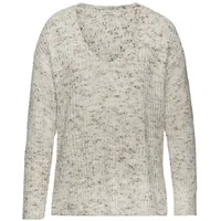 Buffalo V-Ausschnitt-Pullover Damen braun-creme Gr.40/42