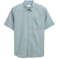 Tom Tailor Herren Regular Fit Kurzarmhemd aus Baumwolle, grün,