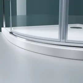 mai & mai Viertelkreis-Dusche Klarglas-Duschkabine 80x80x190cm Runddusche Duschabtrennung 2 Pendeltüren 6mm ESG-Sicherheitsglas Nano-Beschichtung R02K