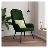 furnicato Relaxsessel Dunkelgrün 70x77x98 cm Samt mit Metallgestell grün