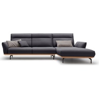 hülsta sofa Ecksofa hs.460, Sockel in Eiche, Winkelfüße in Umbragrau, Breite 318 cm schwarz