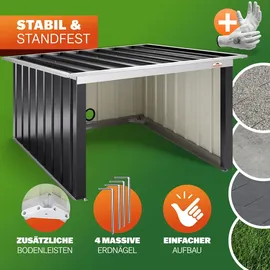 Gardebruk Mähroboter-Garage Pultdach Metall 89x90x54cm