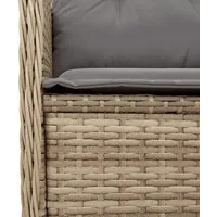 vidaXL 5-tlg. Garten-Lounge-Set mit Kissen Beige Poly Rattan