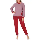 Normann Pyjama Normann Mädchen Frottee Pyjama langarm in Tupfen- und Ringeldesign 164