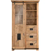 GarWoh Design-Vitrine aus Mangoholz 100x45x175cm | Braun,