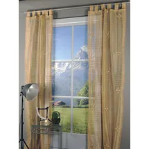 HOSSNER - ART OF HOME DECO Gardine "Stellisee" Gr. 1, braun (braun, beige), B:105cm H:245cm, Polyester, HOSSNER - ART OF HOME DECO, Gardinen, Gardine, Schlaufenschal im besonderen Design