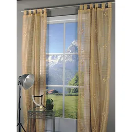 HOSSNER - ART OF HOME DECO Gardine "Stellisee" Gr. 1, braun (braun, beige), B:105cm H:245cm, Polyester, HOSSNER - ART OF HOME DECO, Gardinen, Gardine, Schlaufenschal im besonderen Design