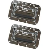 HMF 14992-09 Klappgriff 2er Set, Einbauschale Gefedert, 16 x 10,7 cm, Silber