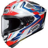 Shoei X-SPR Pro Escalate, Integralhelm - Weiß/Rot/Blau/Grau - XS