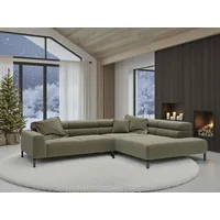 Home Affaire Ecksofa HOME AFFAIRE "Antonelli, L-Form, inkl. Kopfteilverstellung, Breite 312 cm", grün (oliv), B:312cm H:71cm T:219cm, 95% Polyester, 5% Nylon, Sofas, Ecksofa, mit elektrischer Sitztiefenverstellung, in Cord, oliv
