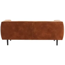 miliboo Design-Sofa aus Leder in Antikoptik Cognacbraun 2/3-Sitzer MORRIS