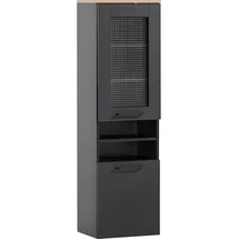 Lomadox Badezimmer Hochschrank schwarz matt MASON-80