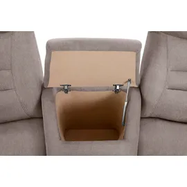 exxpo - sofa fashion "Ascoli, Kinosofa mit hohem Sitzkomfort, bequeme Armlehnen", grau (taupe), B:251cm H:106cm T:99cm, NaturLEDER (echtes Rindsleder) in Sitz und Rücken.