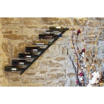 DanDiBo Ambiente DanDiBo Weinregal Diagon Links 100 cm aus Metall Flaschenhalter Flaschenständer Wandregal